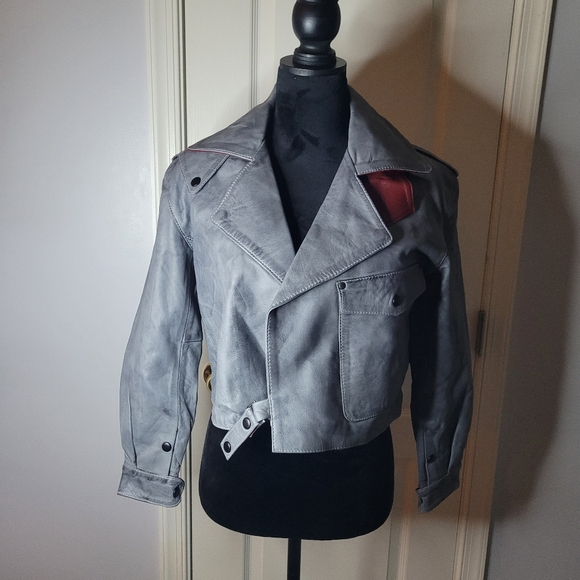 ALEEZA PARIS Brett Lamb Skin Leather Jacket. Sz S. NWT - Picture 5 of 15